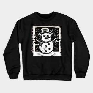 black and white snowman Crewneck Sweatshirt